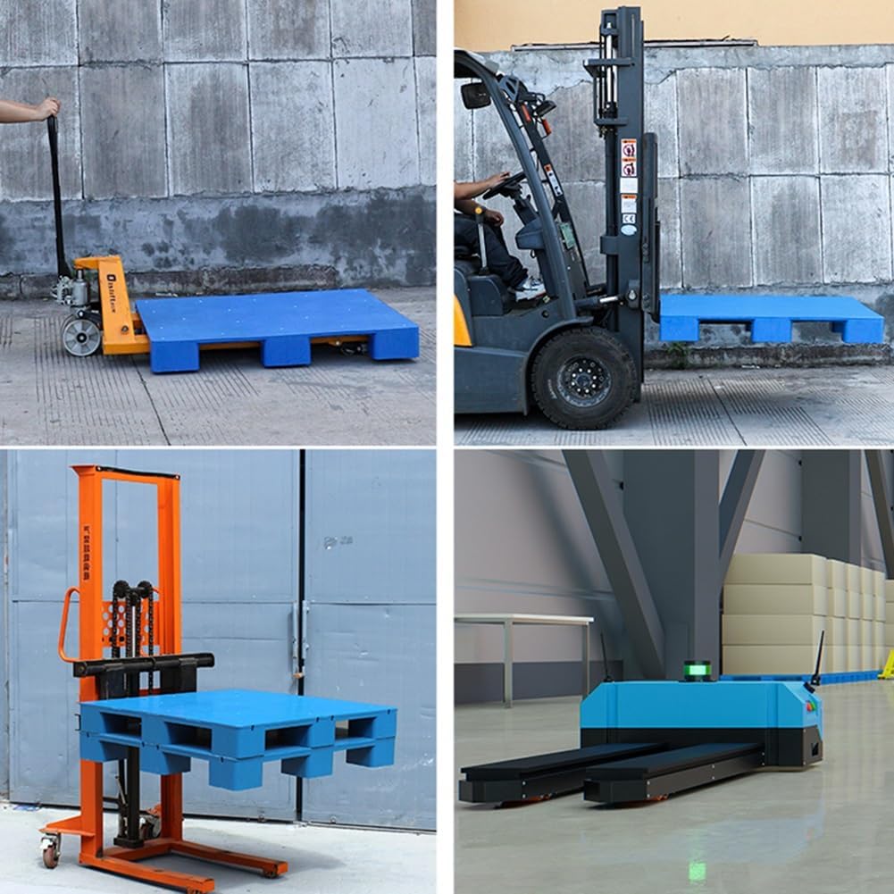 Plastic Logistics pallets， Plastic Pallet, Nestable Shipping Pallet, Four Corners Industrial Moisture-Proof Pad, Shelf Pallet for Forklift Warehouse Factory Workshop Outdoor(50x40x12cm/1.64x