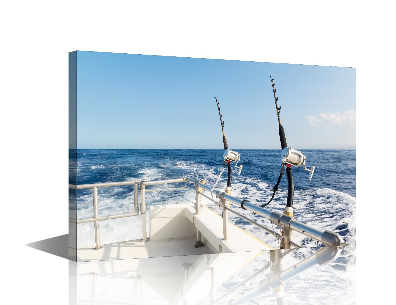 Black and White Fishing Rod Pictures Wall Art for Living Room Rods Reels and Rods Paintings 1 Piece Canvas Modern Artwork Home Decor for Living Room Frame Gallery-wrapped Ready to Hang 24x16 in