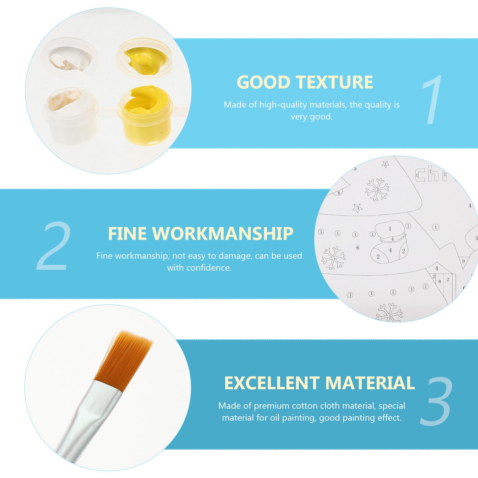 BESPORTBLE 8 Scatole Pittura Digitale Natalizia, Kit Fai da Te Creativo | Stanza e Attività Fai da Te, Adatto ai Principianti, su Tela di Cotone Pigmenti e Legno