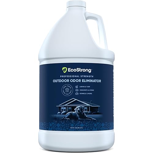 Eco Strong Outdoor Odor Eliminator Outside Dog Urine Enzyme Cleaner Powerful Pet, Cat, Animal Scent Deodorizer | Professional Strength for Yard, Turf, Kennels, Patios, Decks (128 OZ)