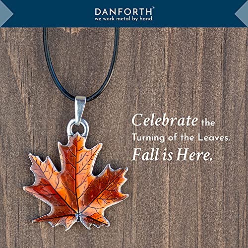 Danforth Maple Leaf Fall/Autumn Pewter Corded Necklace thumb #4