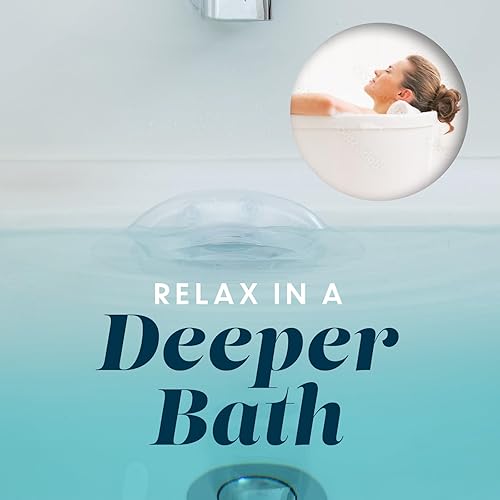 Miniatura 2 de SlipX Solutions - Cubierta de desagüe para bañera añade pulgadas de agua a tu bañera para un baño más cálido y profundo 4 pulgadas de diámetro Aqua,