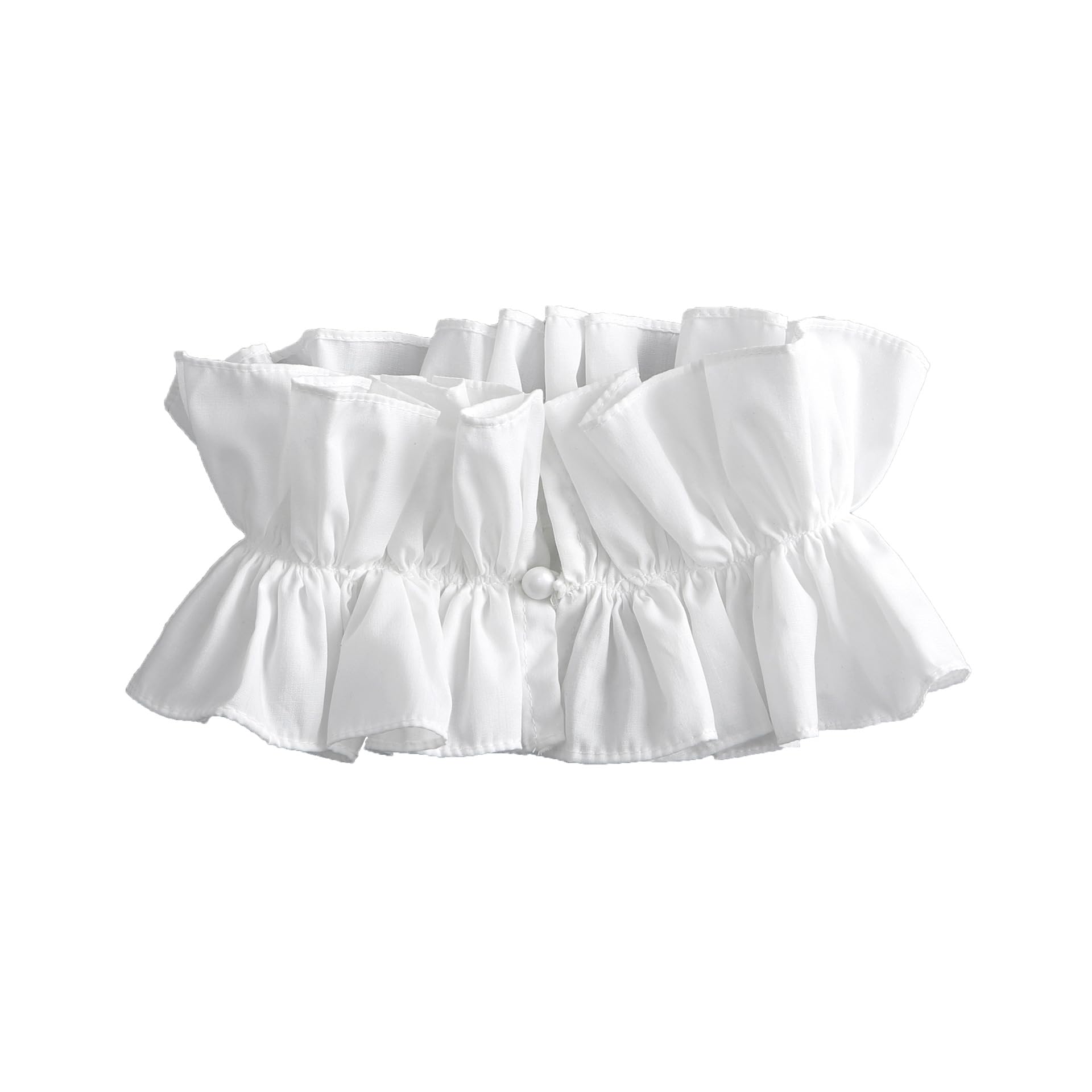 Fake Collar Shirt Detachable Pleated French Scarf Ears Stand Collar Neckline for Women Decoration