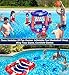 2 Set Pool Toys for Kids Adult, 2 in 1 Inflatable Pool Basketball Hoops & Ring Toss Game and Inflatable Pool Cornhole Toys with 6 Bean Bags for Famliy Summer Patriotic Outdoor Pool Party