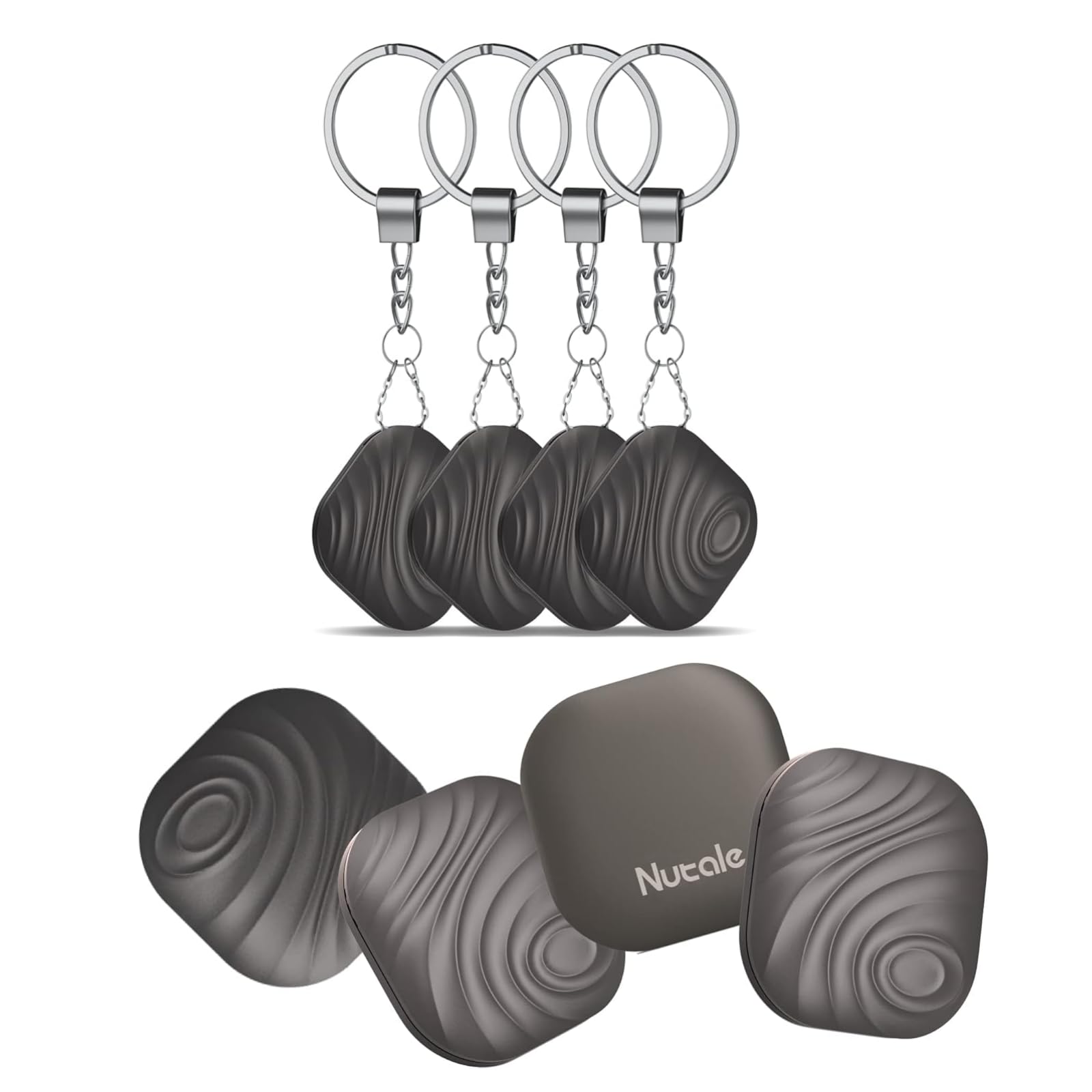 Air Buscador de Llaves Bluetooth Tag - 4PCS Negro Conectarlo al iPhone para Encontrar Objetos - Localizador de Llaves Buscador para Llaves, Carteras de Mascotas o Mochilas y Llave Coche