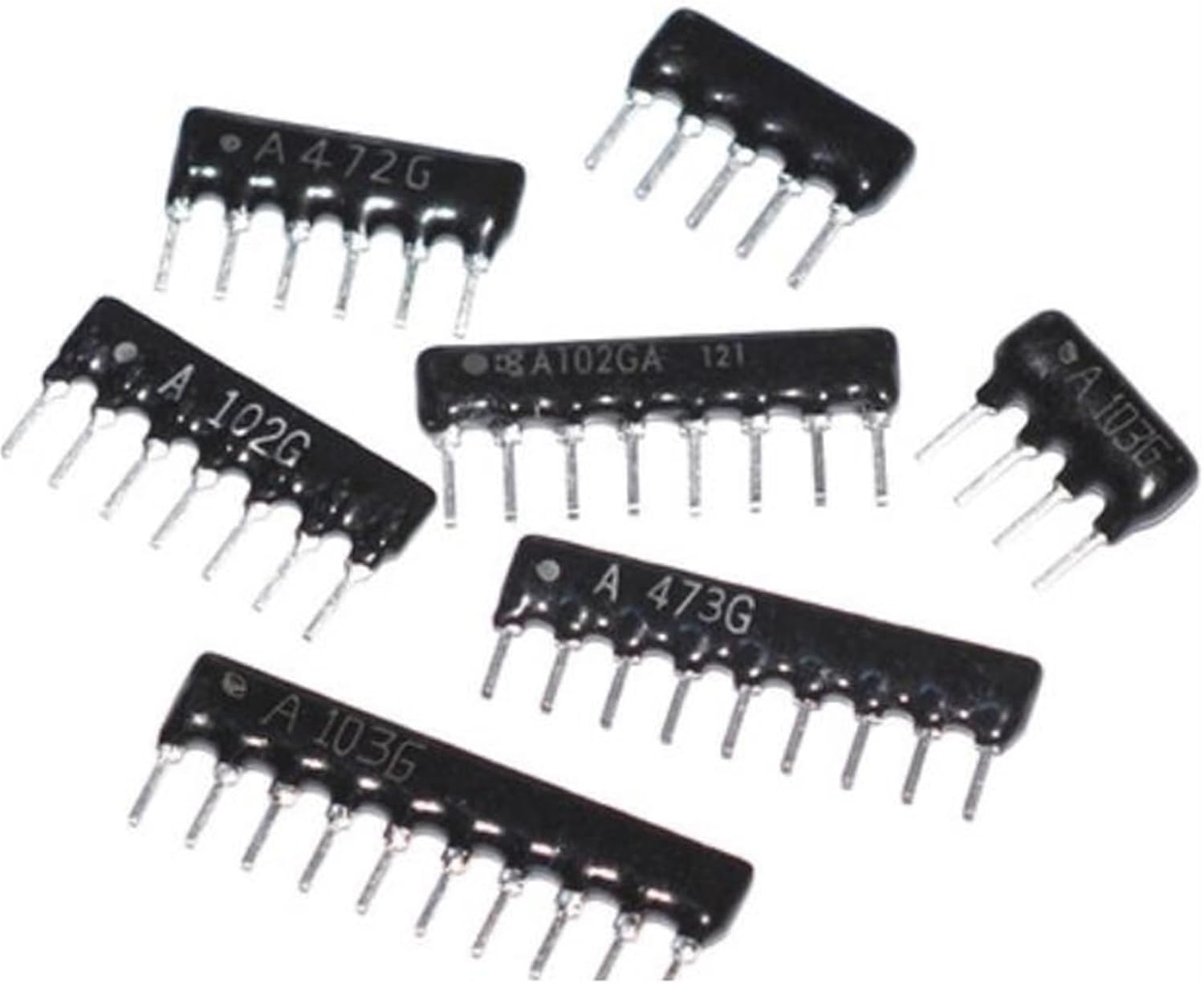 20pcs Resistor Network A05 A06 A07 A08 A10 A09-103G 10K 100K 1K 4K7 470R 330R 220R 100R Ohm DIP 9pin 10pin 7pin 5pin(A05-333 33K)