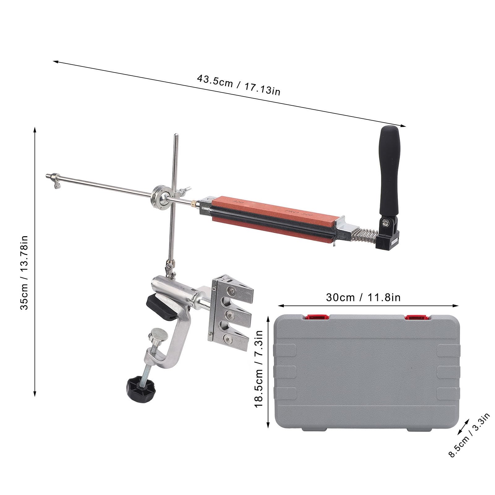 Luocute Kit de Afilado Profesional con Caja de Almacenamiento, Rotación de Flip de 360 Grados Angle de ángulo Fijo Clip de Cocina Chef Cutter Skinter Herramienta