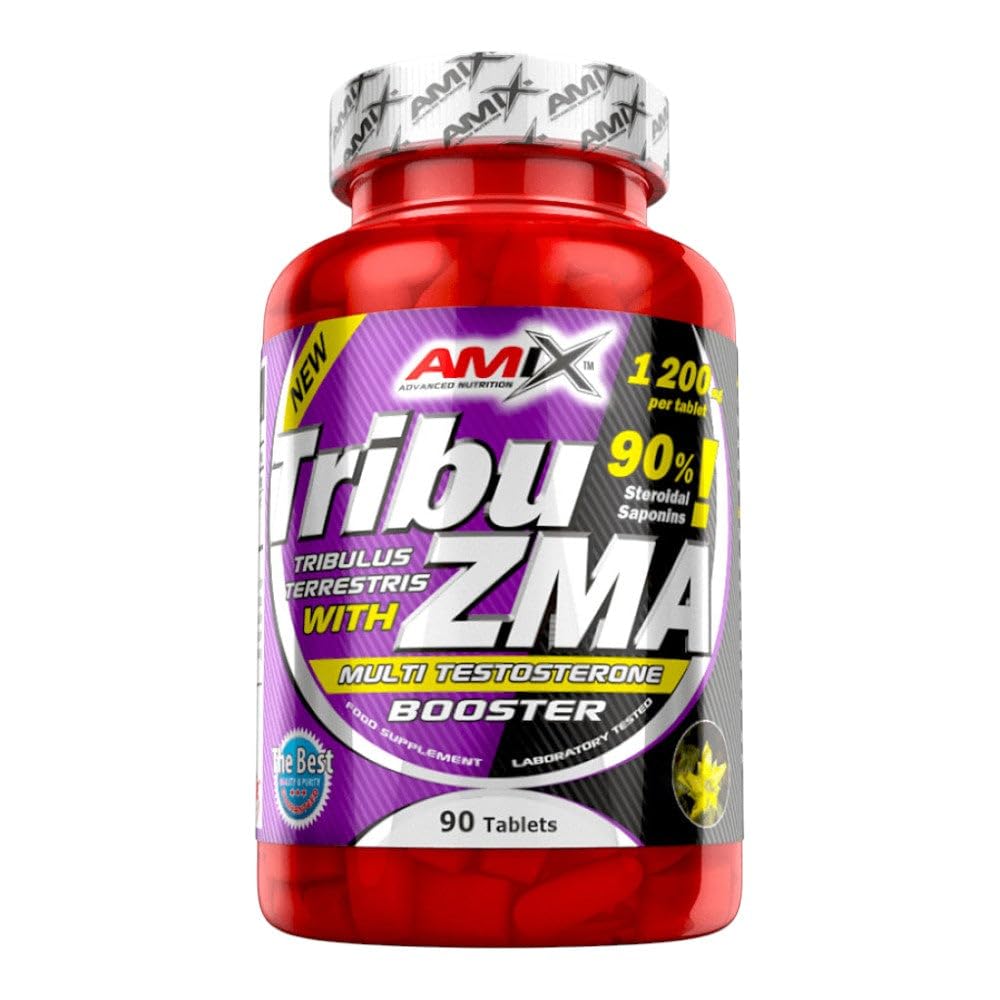 AMIX - Complemento Alimenticio - Tribu-​ZMA - 90 Tabletas - Recuperador Muscular - Estimula la Testosterona - Aumenta la Masa Muscular - Complemento Deportivo