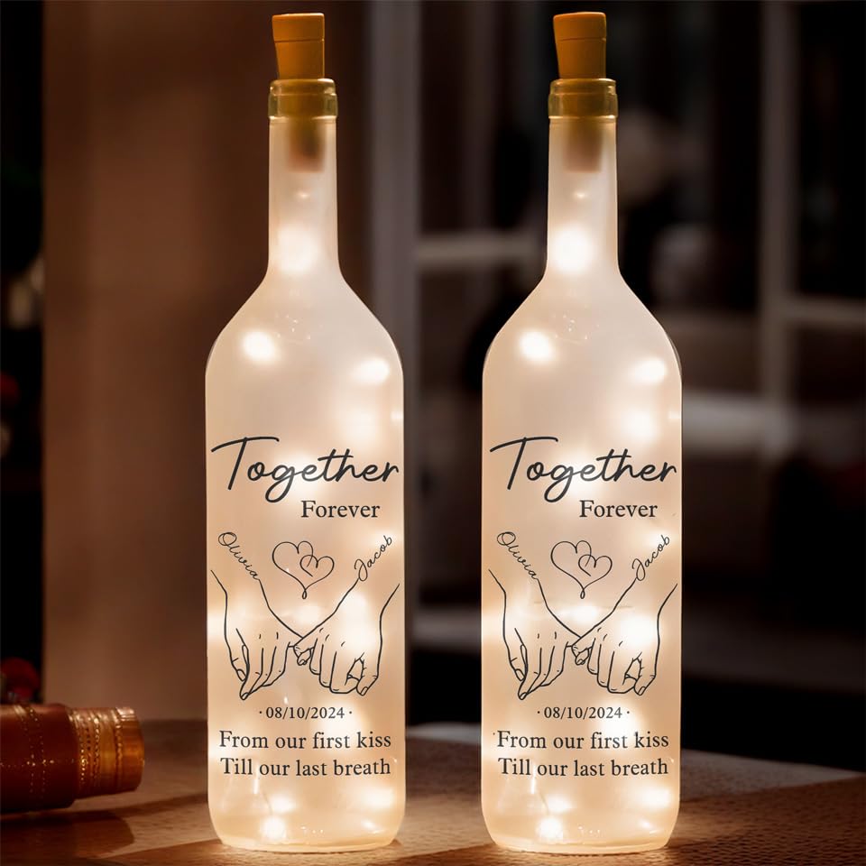 Joy Crafters Custom Bottle Lamp, Personalized Anniversary Wedding Gifts for Husband and Wife, Him and Her, You are The Reason I Believe in Magic, Couple Gifts for Him and Her, Custom Bottle Lights