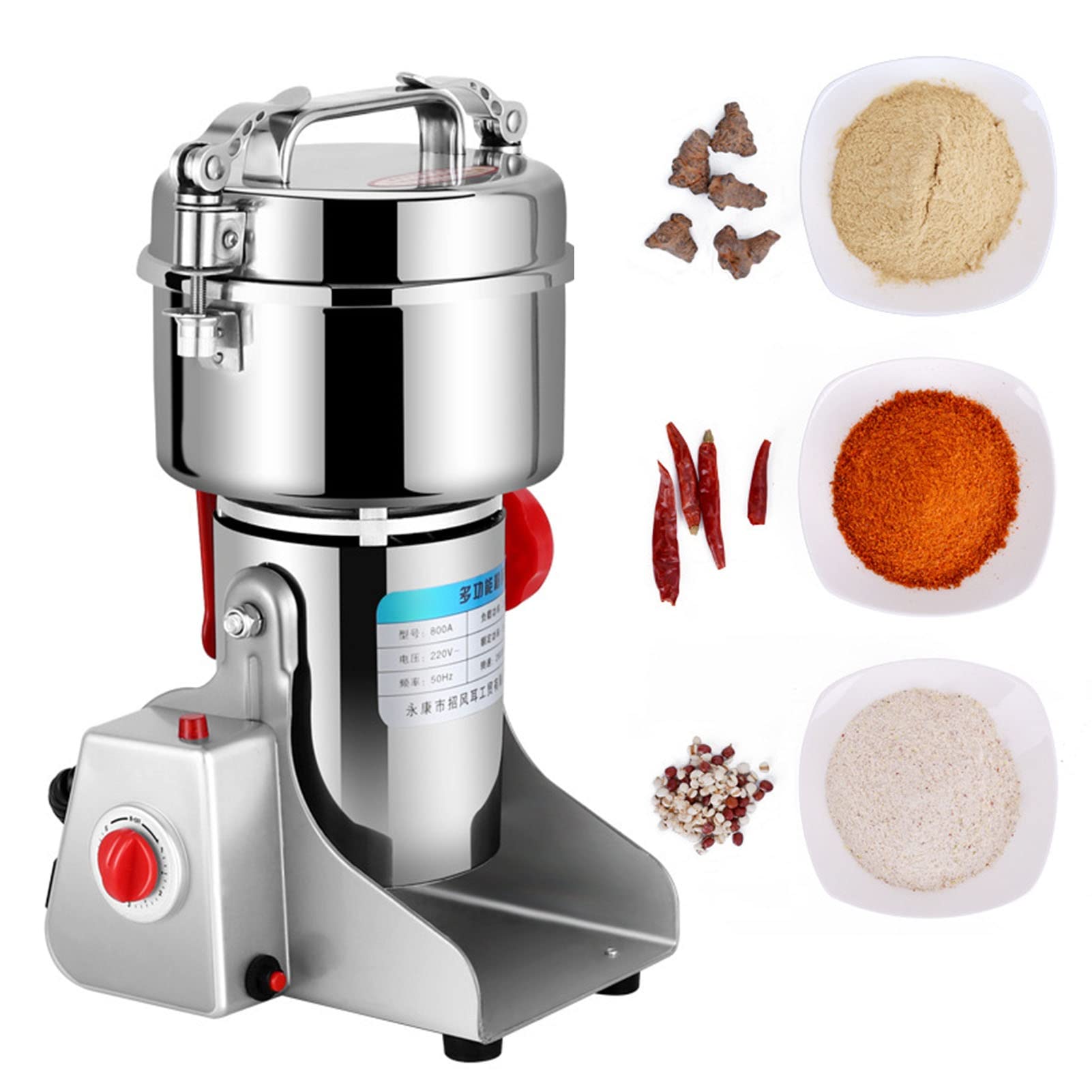 2500W High Speed Electric Grain Mill Grinder - 700g Capacity, 70-300 Mesh, Stainless Steel For Spices & Coffee