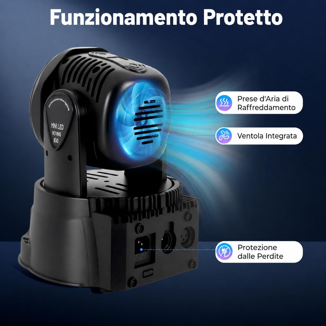 105 W Moving Head LED con telecomando, 7 x 10 W, 4 in 1, luce da discoteca a LED, DMX512, luce da palcoscenico per DJ bar, compleanno, discoteca, matrimonio, cantina da palcoscenico