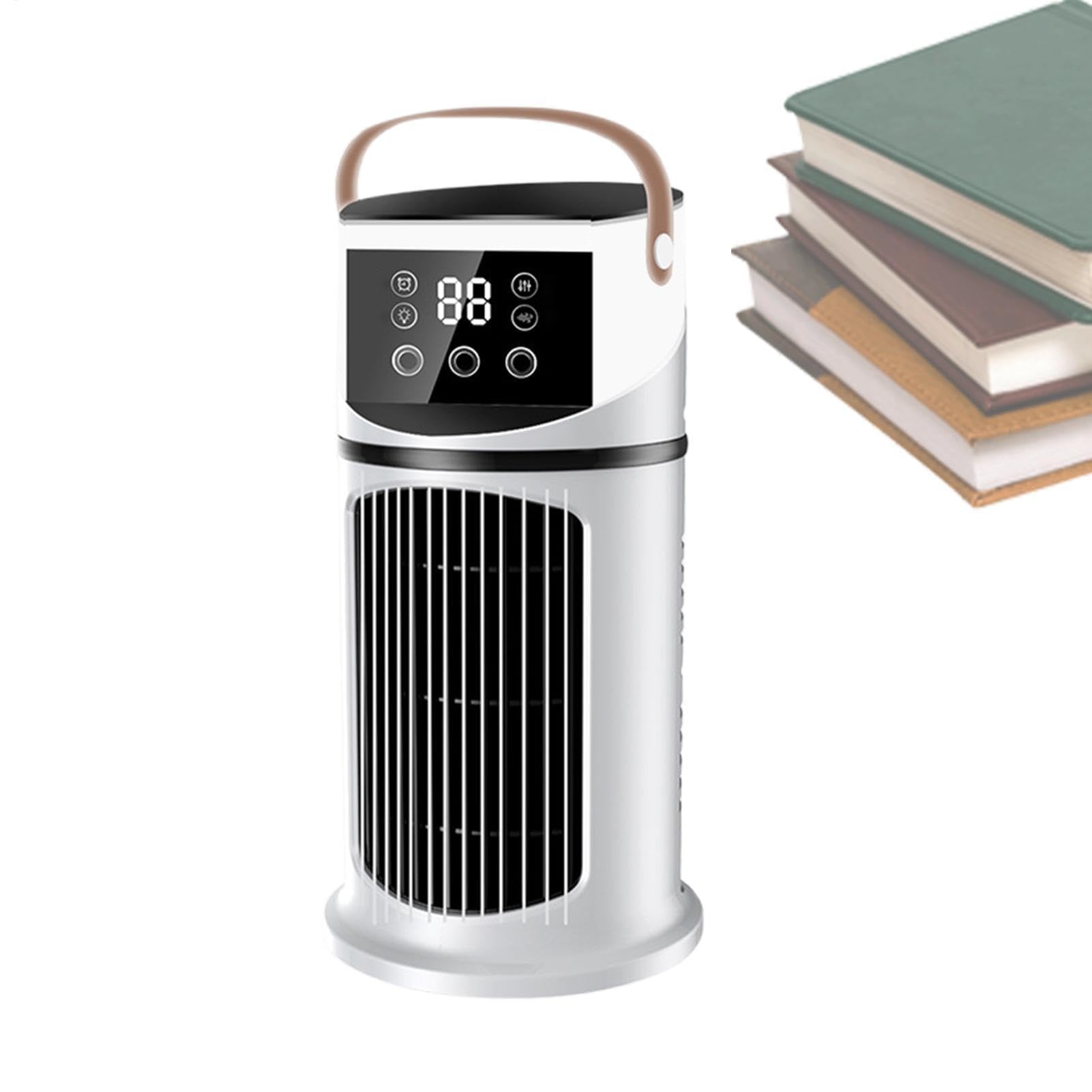 Przenośny klimatyzator, regulowany wentylator chłodzący z oświetleniem LED, cichy mini chłodziarka do domu, biura, akademika, kempingu, chłodnicy powietrza biurkowego, wentylatora wieżowego