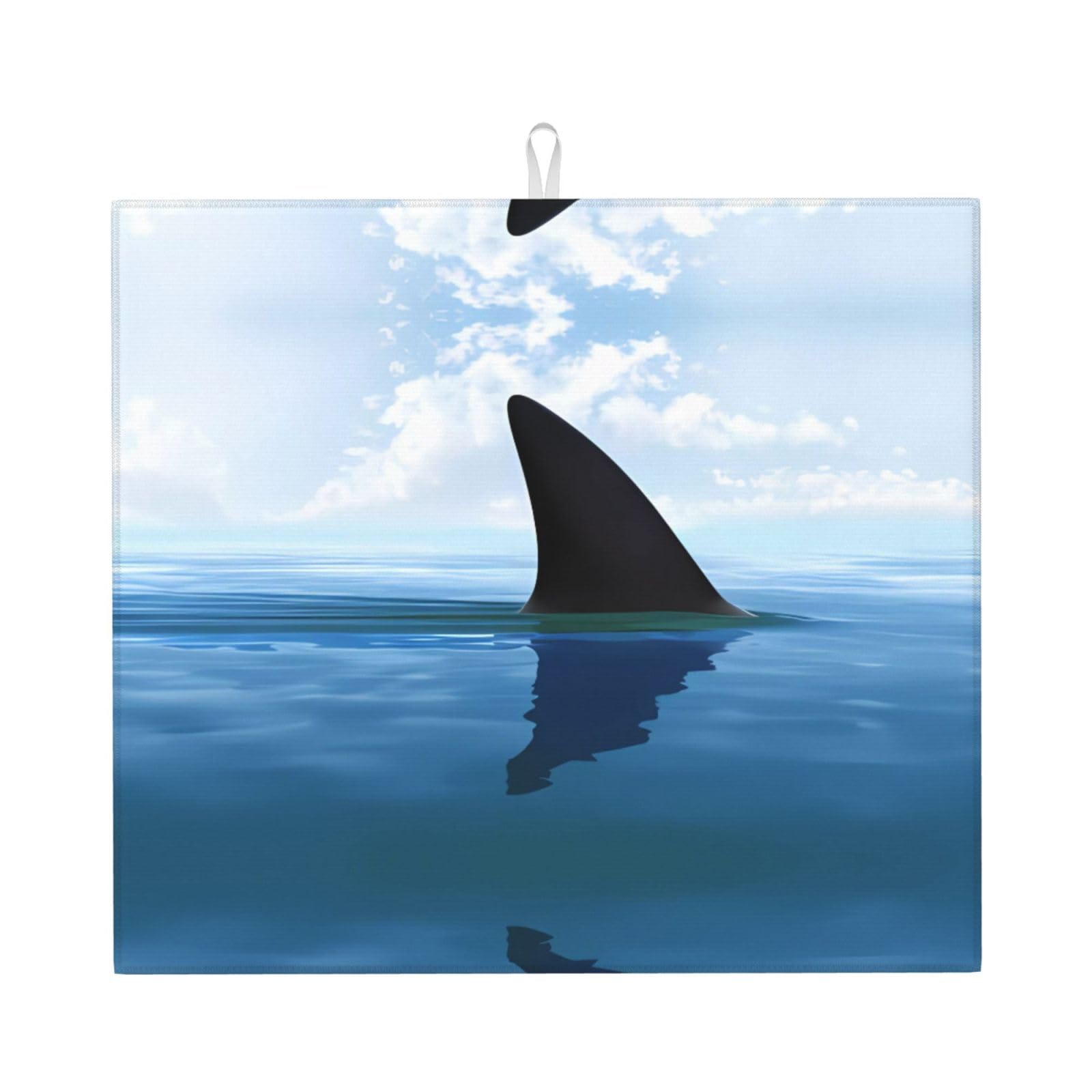 Yyhhaofa Black Shark Cum Prints Kitchen Drying Mat – Absorbent Dish Throw For Countertops, Non-Slip Quick-Dry Layer With Stylish Prints
