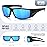 Ofwin Polarized Sports Sunglasses for Men Women Unbreakable Frame Cycling Fishing Wrap Around Sunglasses UV400 Protection Black Frame/Blue Mirror Lens