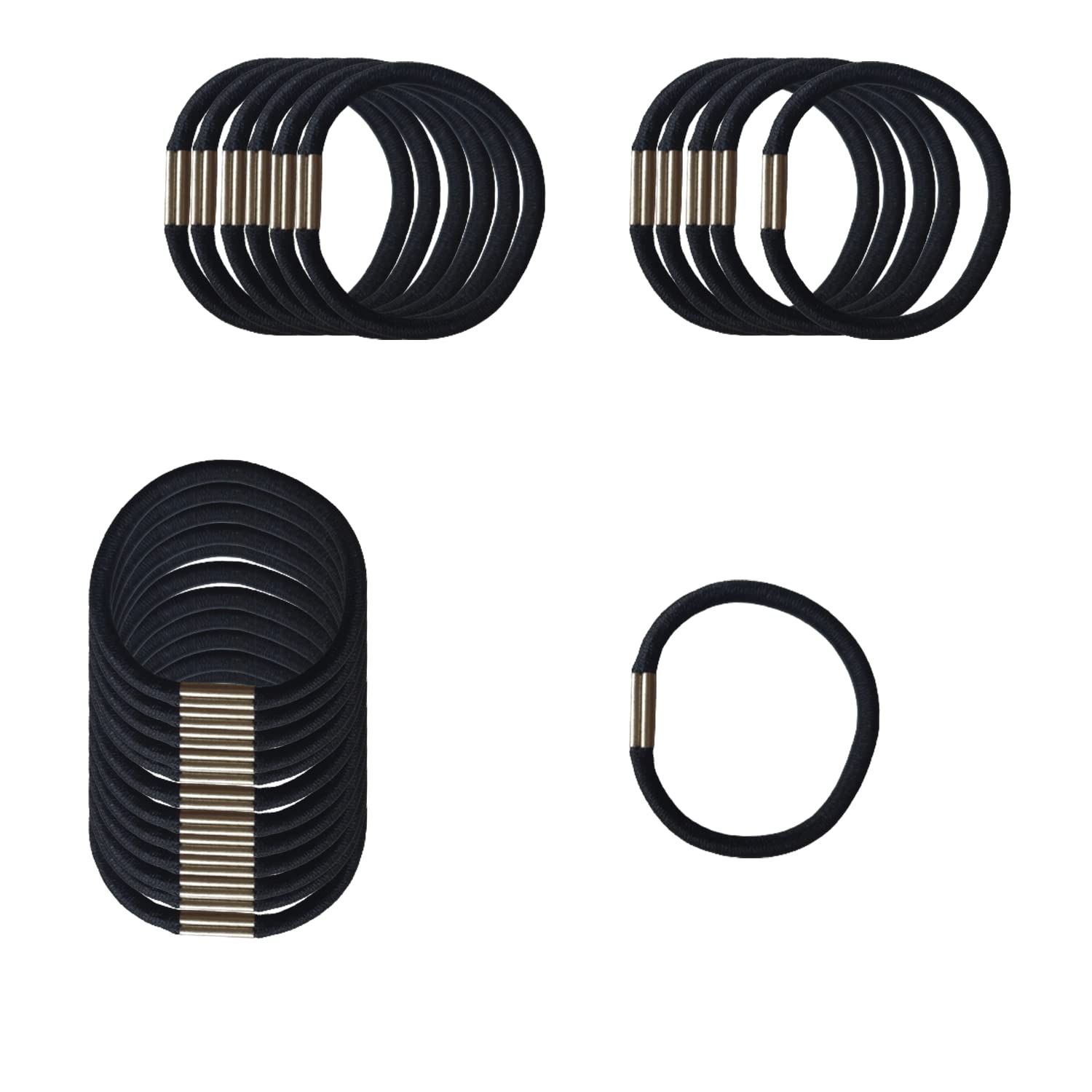 Womens & Girls Ponytail Holder Hair Elastic Black Rubber Bands Pack Of - 24nos (B09TGVWHPD) Amazon Price History, Amazon Price Tracker