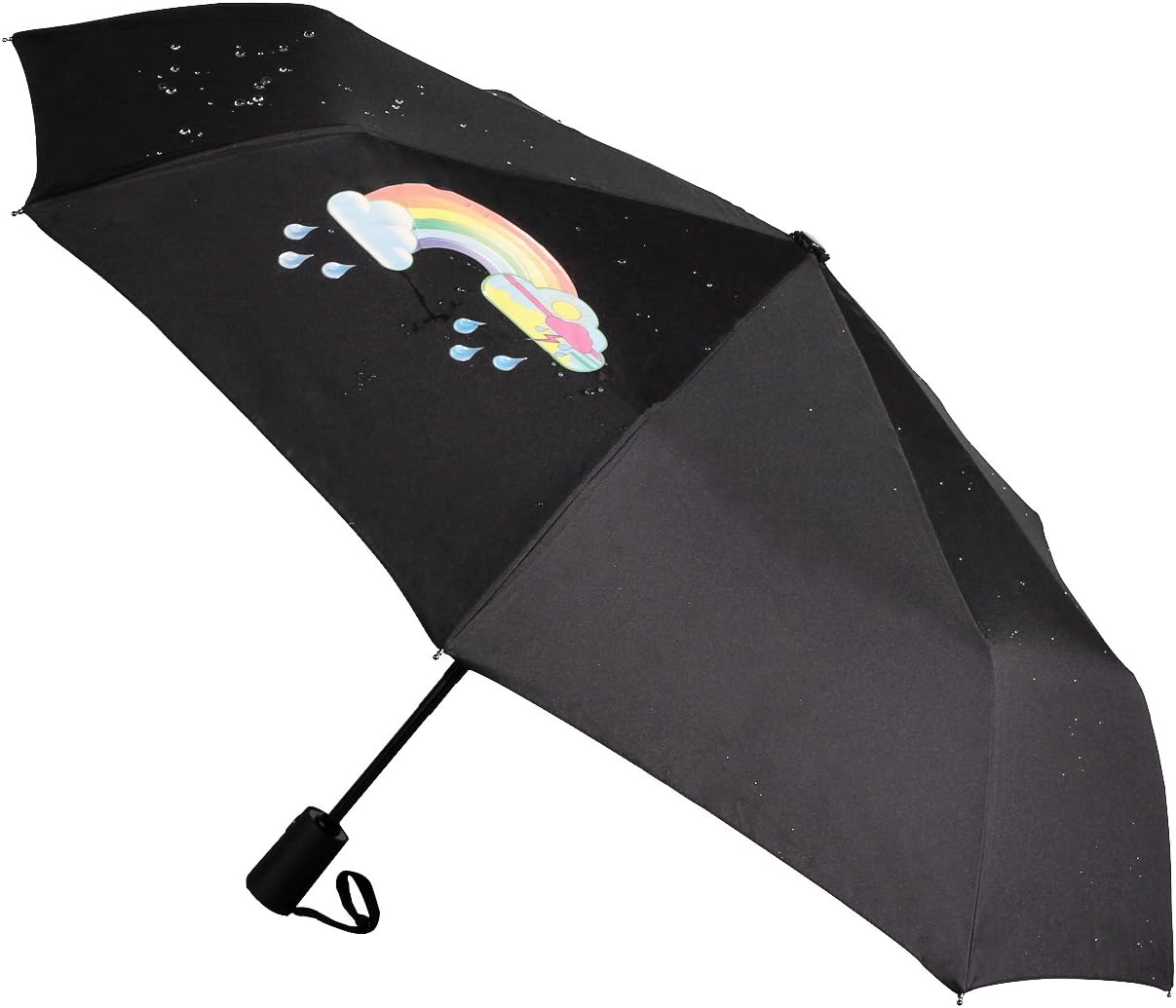 Travel Umbrella,Asika,Folding umbrella, Color Change, Strong Windproof ,Auto Open/Close, Stylish Design, Black