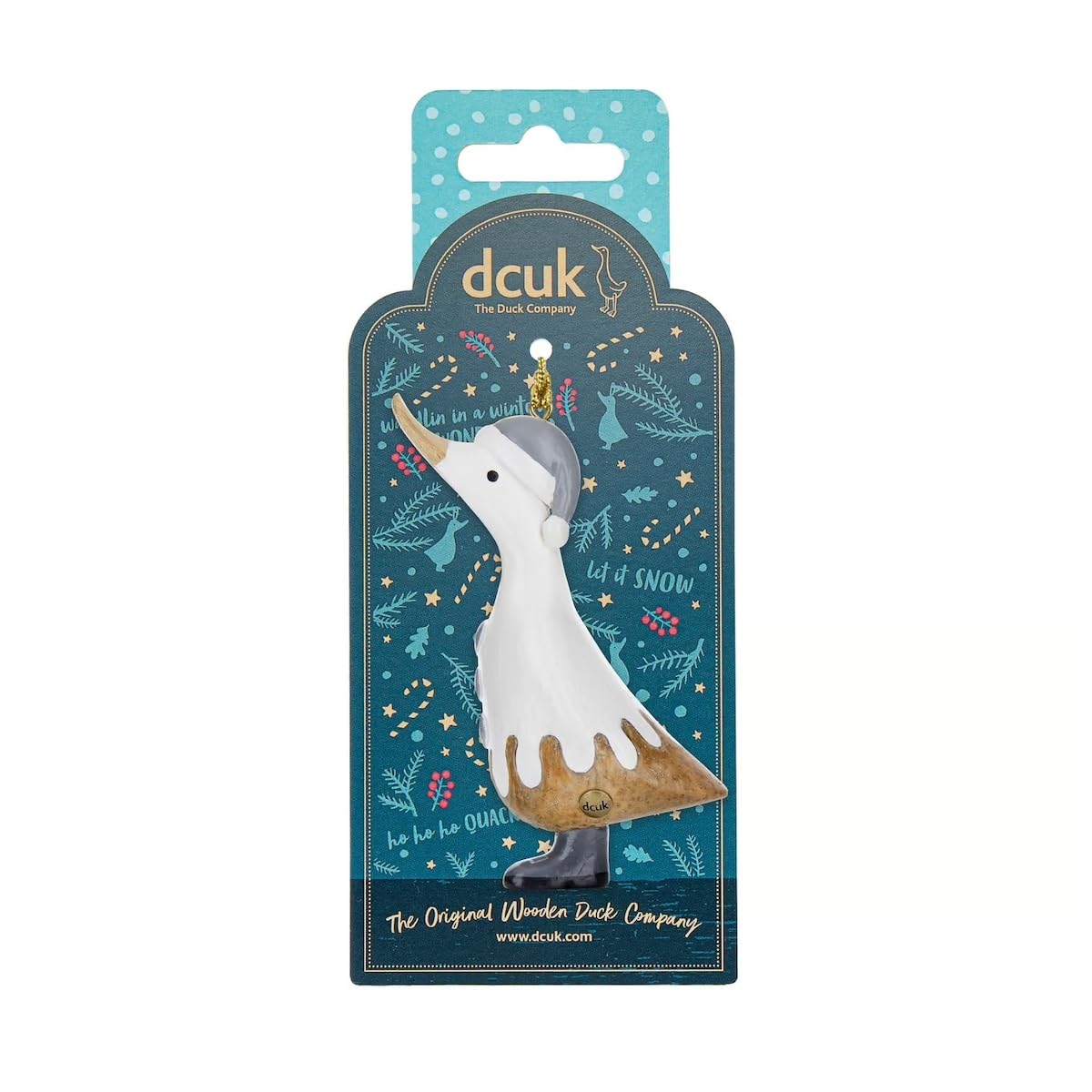 DCUK Alpine Wooden Duckling Christmas Tree Decoration - Snowman