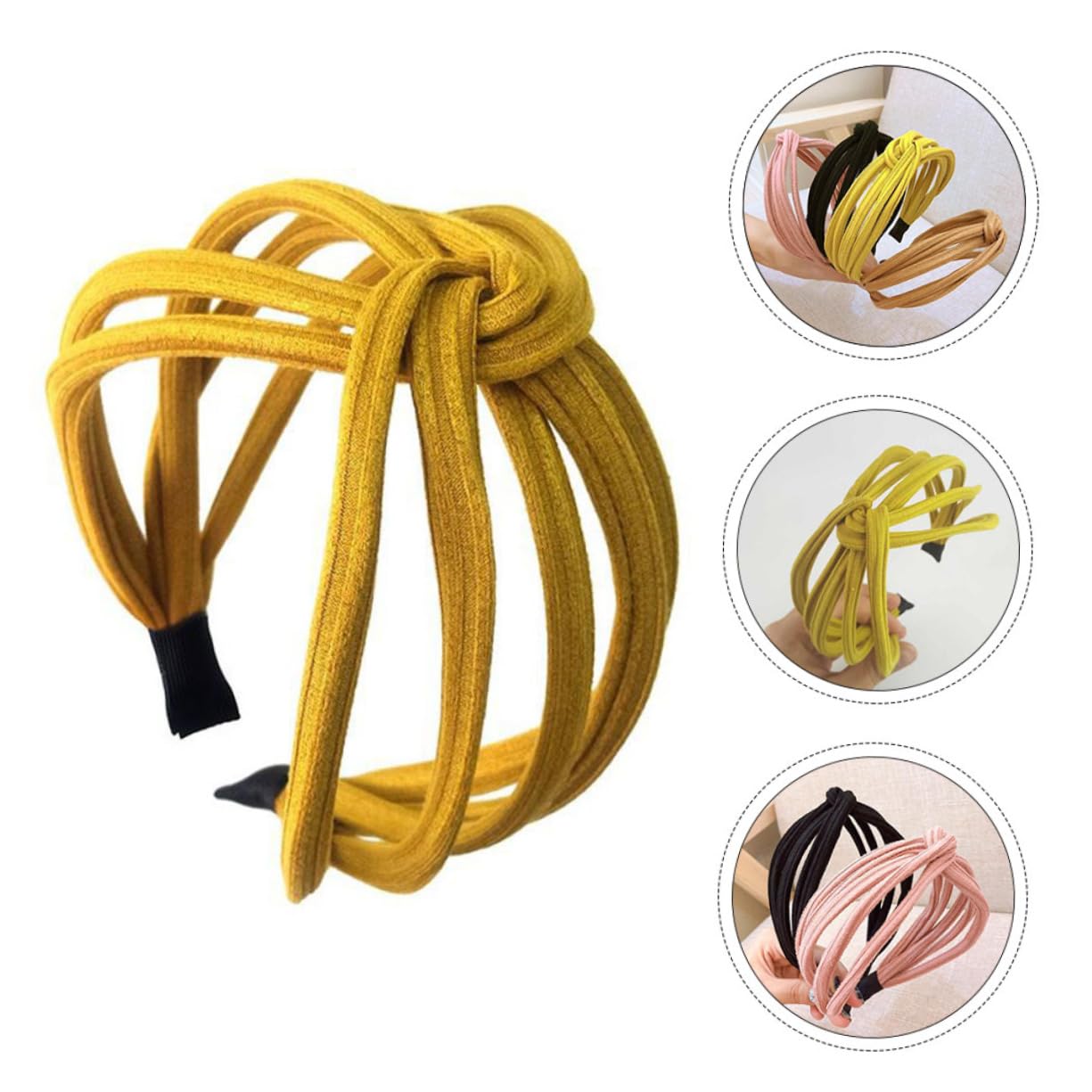 Healeved 12 Pz fascia per barrette hair bow headband hair ribbon bandana Fasce in tessuto di stoffa Fascia per yoga copricapo con incrociato fascia con in maglia maglieria