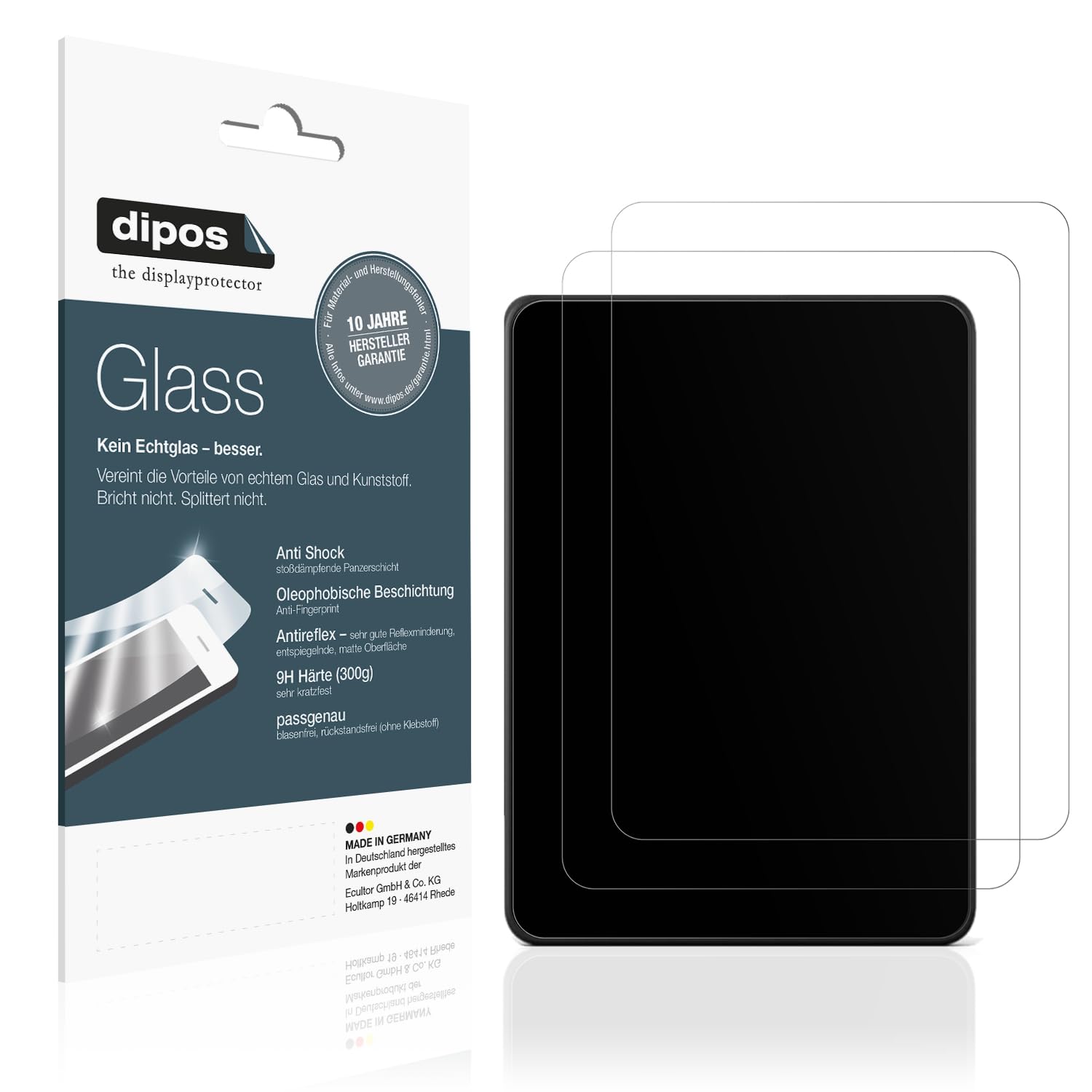dipos I 2x osłona ekranu matowa kompatybilna z Kindle Paperwhite 12. generacji 2024, elastyczna szklana ochrona wyświetlacza 9H