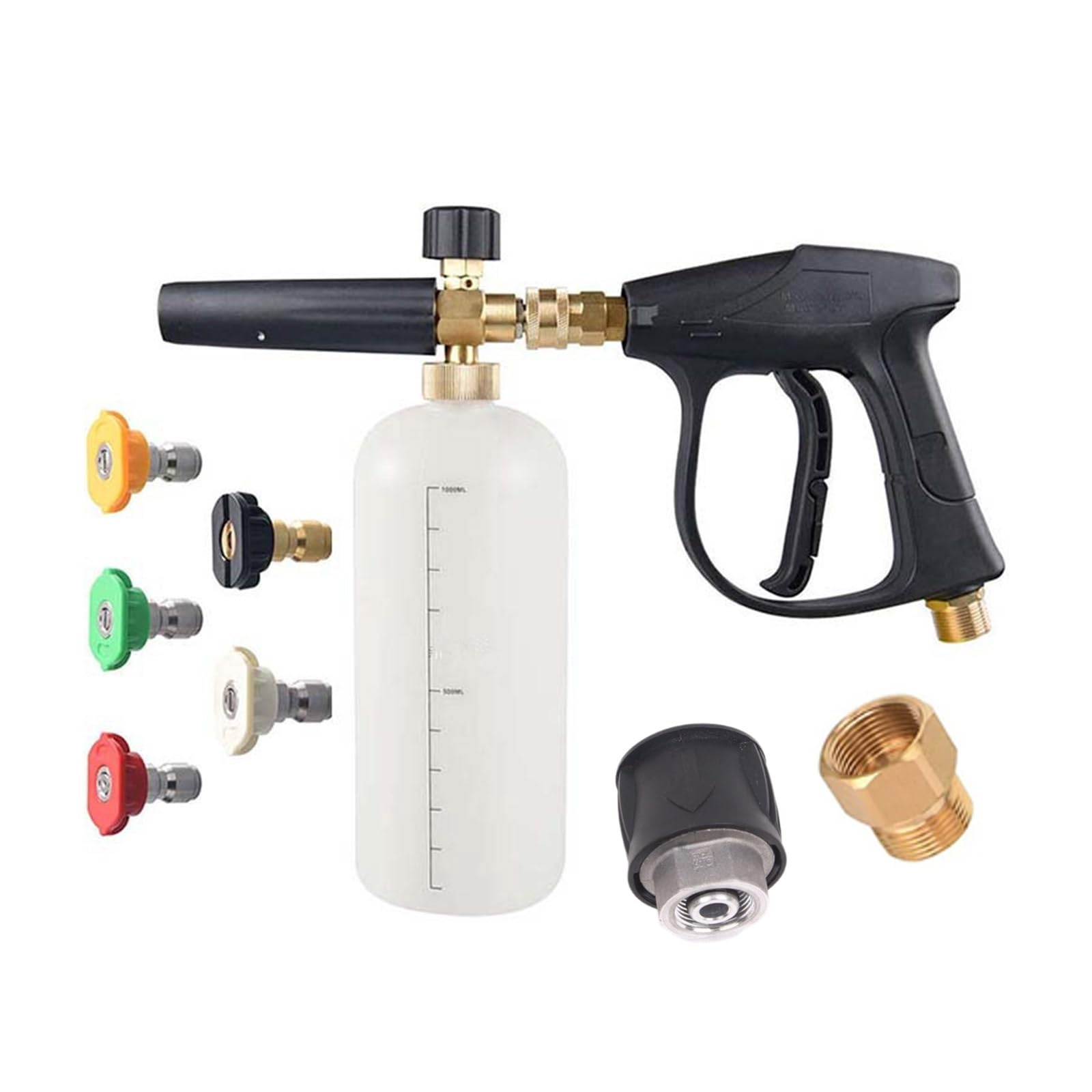 4350PSI Herramientas de limpieza Hidrolimpiadora de alta presión con pistola de espuma de 1/4 pulgadas Conexión rápida Accesorios de lavado Purificador de agua