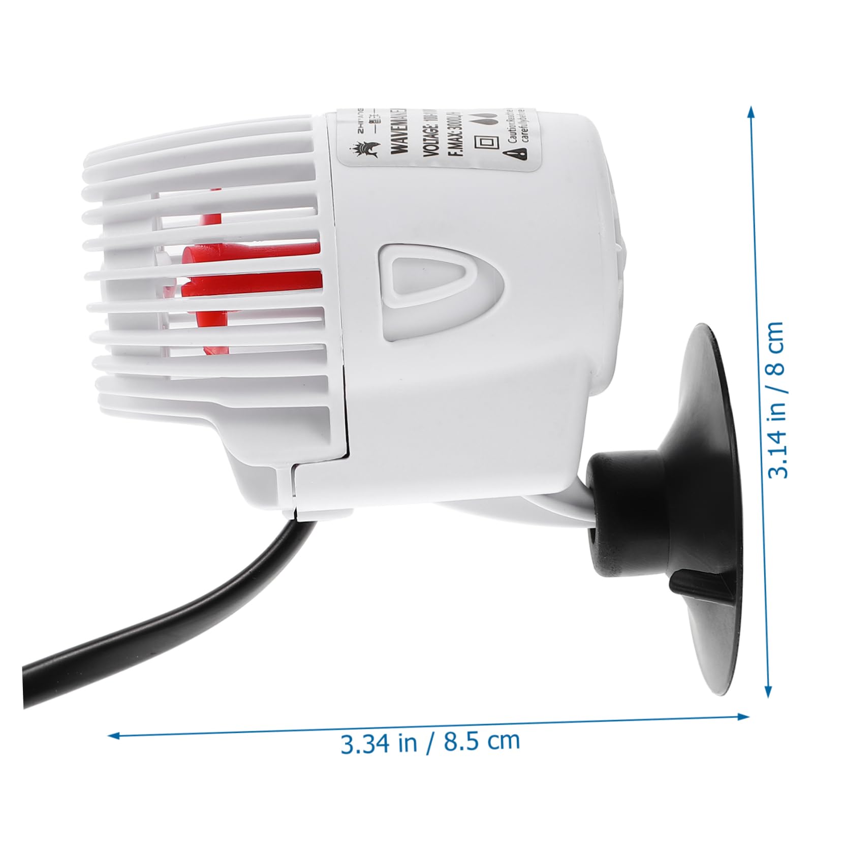 TEHAUX Plastic Surf Pump for Fish Tank Rotatable Wave Maker with Suction Cup Design for Easy Installation Circulates Water and Reduces Temperature Differences Aquariums White US Plug