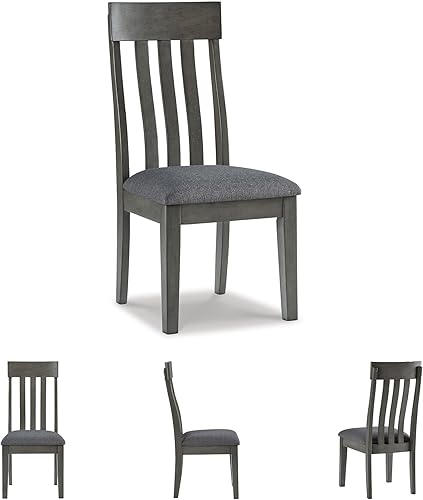 Miniatura 7 de Signature Design by Ashley Hallanden - Silla auxiliar tapizada contemporánea para comedor, juego de 2, sin brazos, diseño de respaldo de peine,