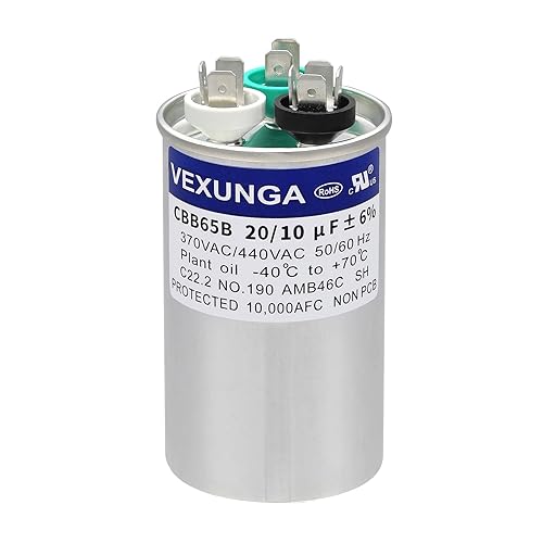 Miniatura 66 de 55/5 uF 55+5 MFD 370VAC o 440VAC Condensador de A/C Redondo de Arranque de Doble Funcionamiento CBB65 CBB65B Condensadores de Aire Acondicionado
