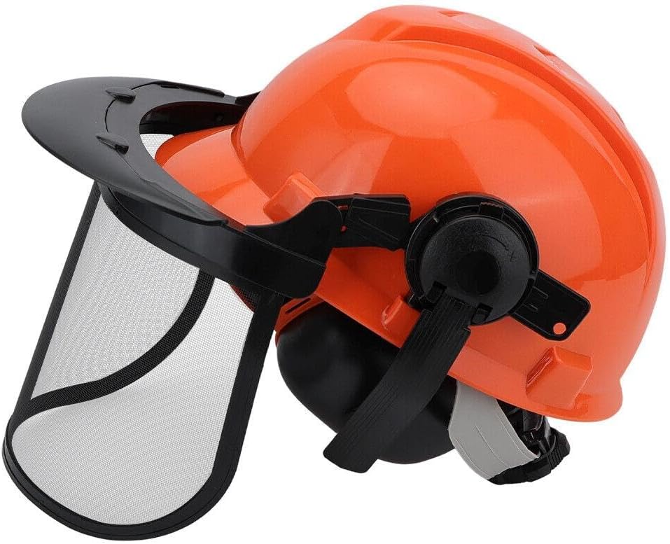 Chainsaw Protective Metal Face Shield for Forestry Safety Helmet with Earmuffs