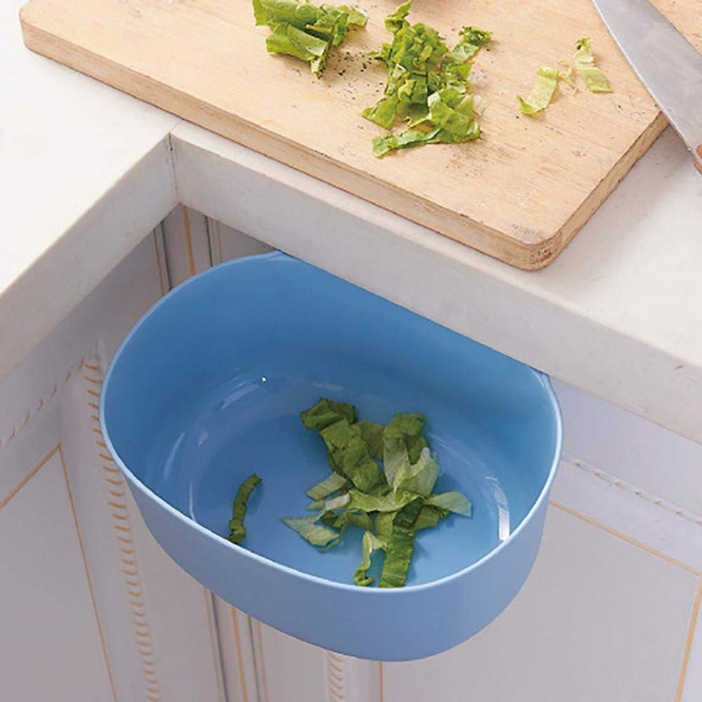 Poubelle Suspendue LOLIPPYY Pour Porte D'armoire - Plastique Bleu, Gain De Place, Facile à Nettoyer - Idéale Rangement Cuisine/salle De Bain - 3