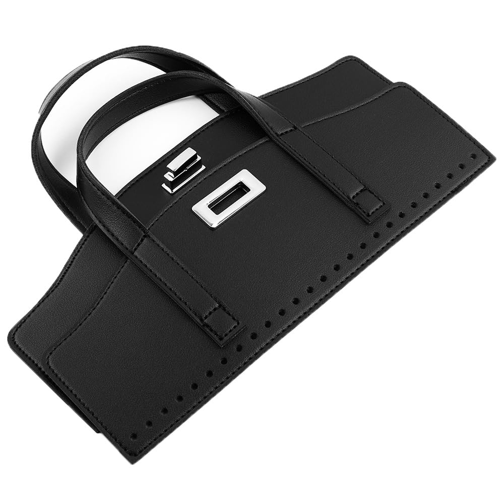 Couvercle de sac en cuir synthétique noir avec boucle métal pour fermeture crochet x2