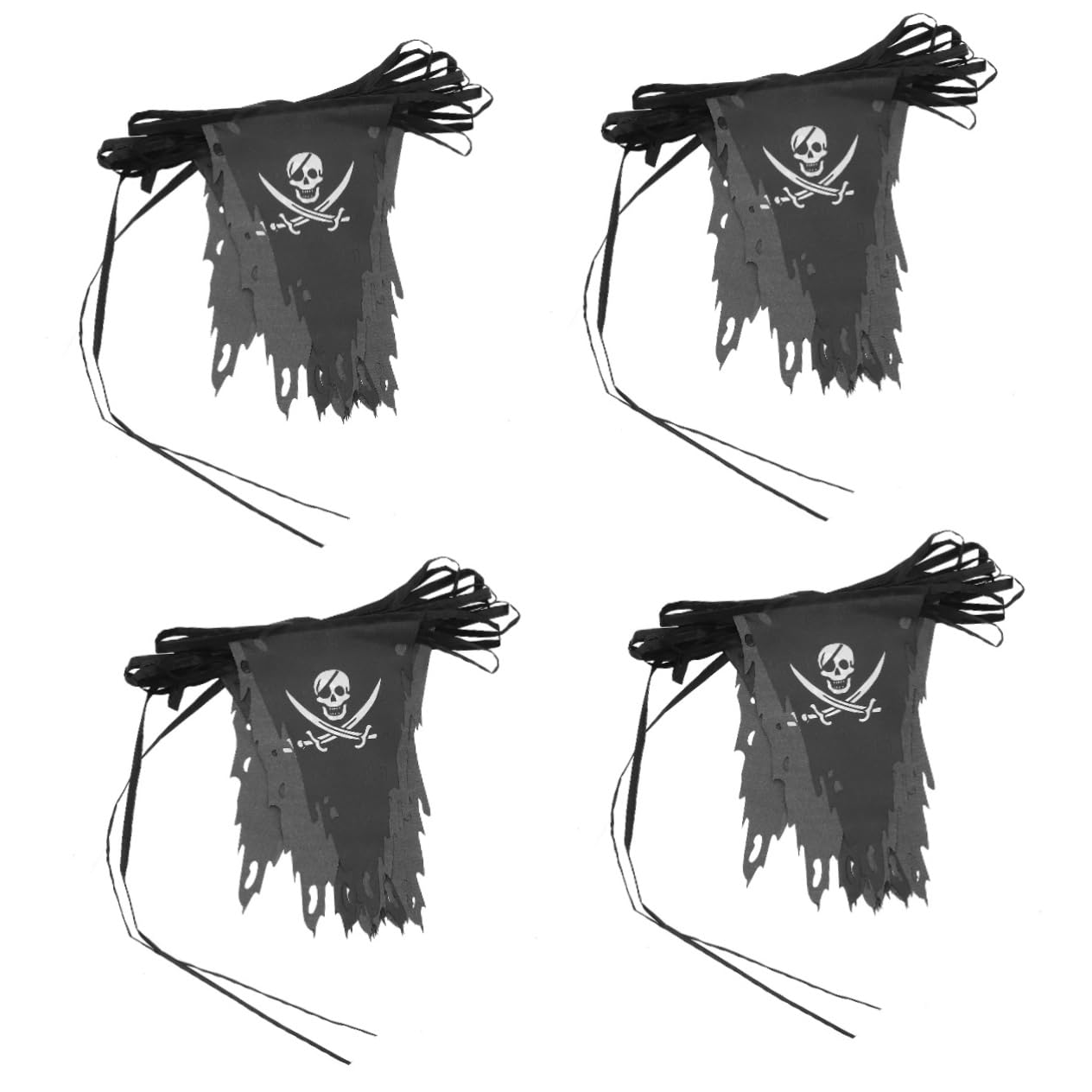 TOPBATHY 4 Pz Cordino Con Bandiera a Forma Di Teschio Striscioni Con a Teschio Bandiere Gagliardetto Pirata Bandiere Della Stamina All'aperto Striscione Festa Di Halloween Poliestere