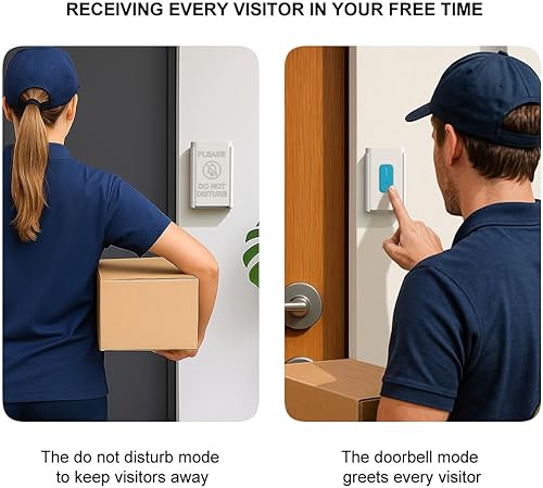 Miniatura 5 de Timbre inalámbrico, kit de timbre de puerta con salidas adicionales y luz nocturna, rango de 1400 pies, extensor de señal de timbre, resistente al