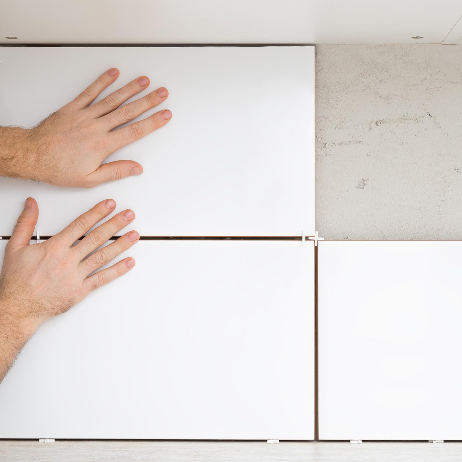 QUARKZMAN 500Pz Separatori per Piastrelle 2mm Croce in Plastica Rigida Livellatore di Piastrelle Spaziatura Clip per Installazione di Piastrelle Ceramiche A Parete E Pavimento