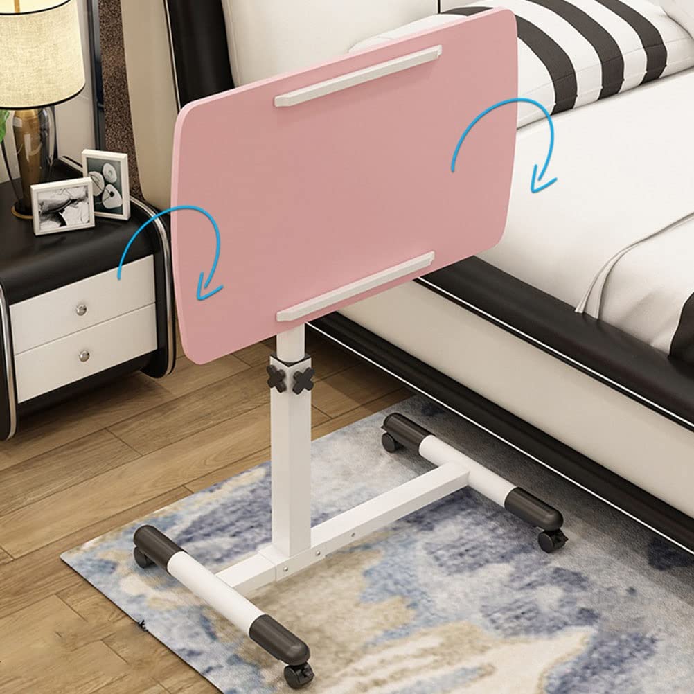 Supporto portatile per laptop con altezza regolabile e ruote, scrivania portatile per letto o ufficio, pieghevole e facile da spostare
