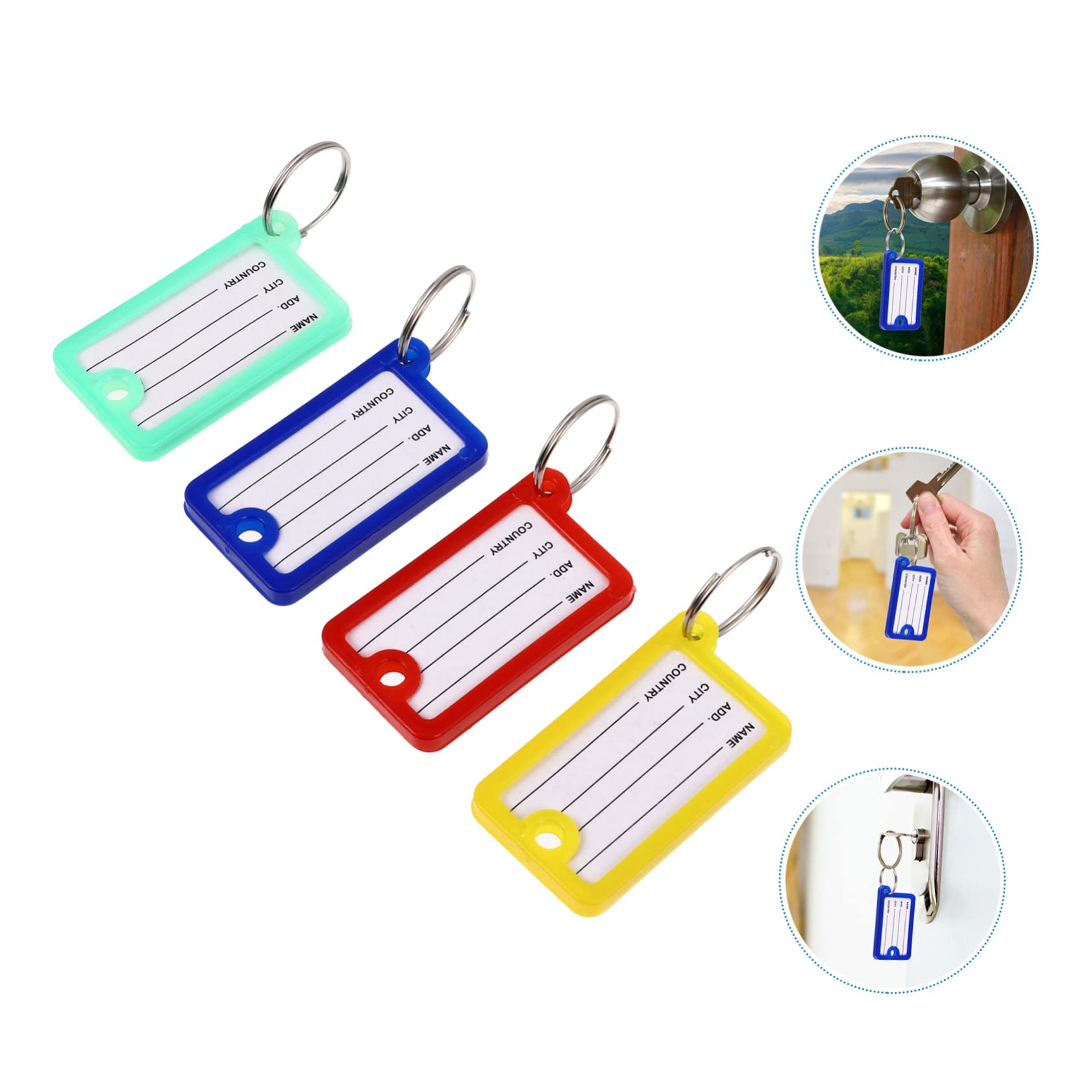 Angoily 2 Set Etichette Colorate Per Chiavi Pratiche E Decorativi Per Chiavi Bagagli E Animali Domestici Per Armadietti E Hotel 100 Pezzi*2