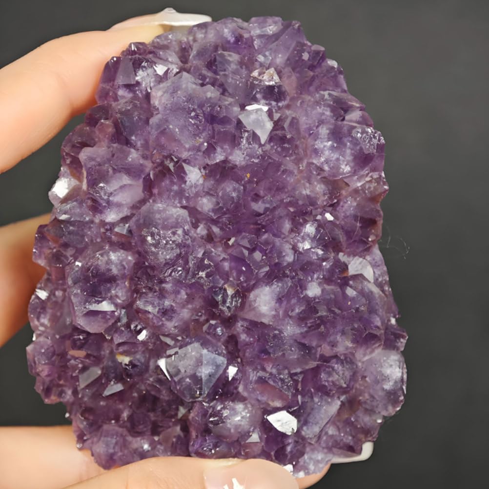 ITCLEYMDZV Amethyst Crystal Cluster Rock Quartz Crystals Druzy Geode Gemstone for Home Decor,6cm