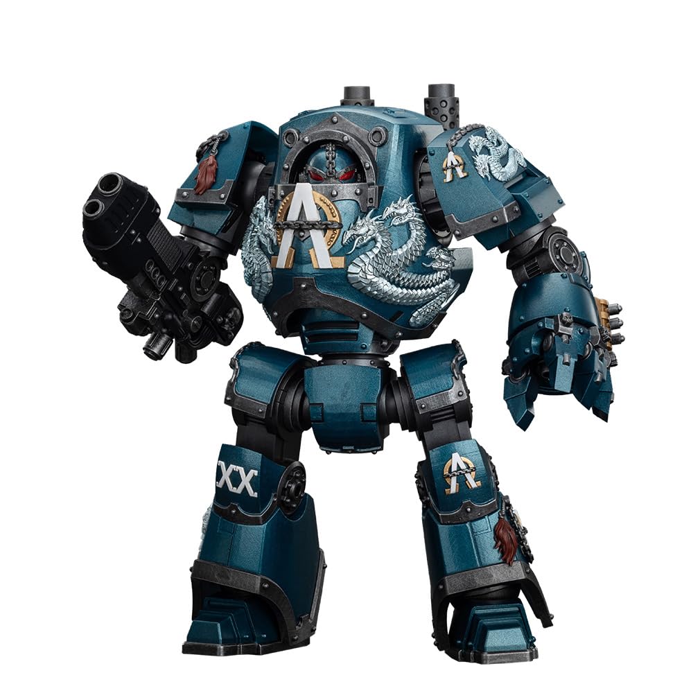 JOYTOY Warhammer 40k Alpha Legion, Alpha Legion Contemptor Dreadnought with Gravis Plasma Cannon 1/18 Action Figure, Dedicated To You Who Love Collecting
