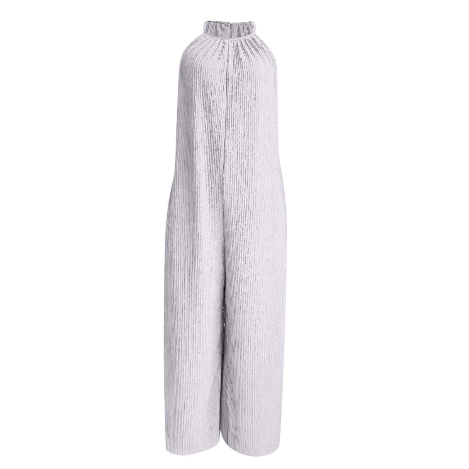 Traje de pantalón para mujer, elegante, festivo, con cuello halter y