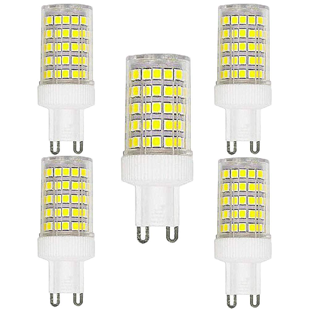 OUGEERPack of 5 G9 10W LED Light Bulbs Replacement of G9 100W Halogen Lamp G9 1000 Lumen, Cool White 6000K, Ceramic Base, Non-Dimmable Bulb for Home Lighting, g9 Capsule Bulb