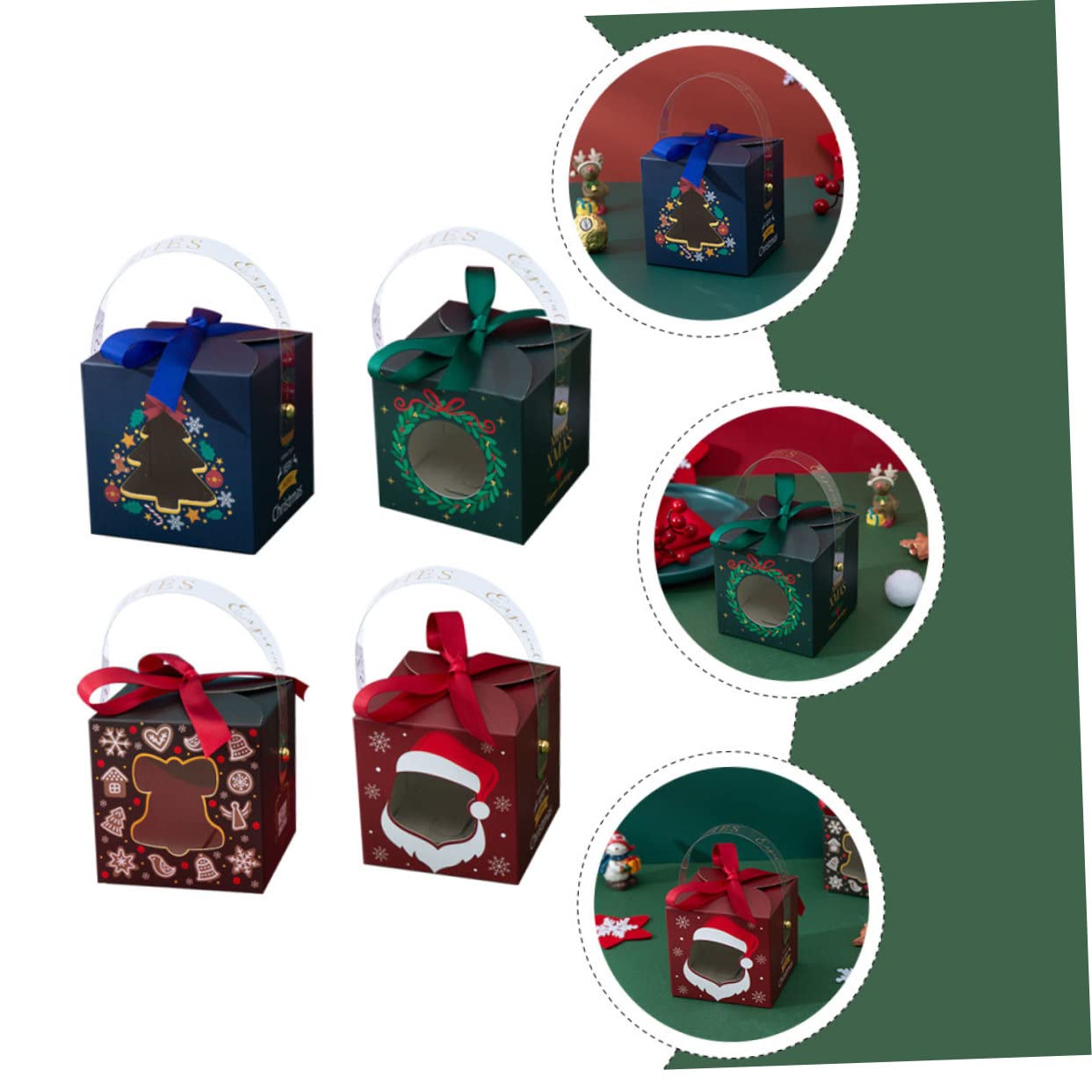 Mobestech 20pezzi Scatole di Carta per Dolcetti Natalizi Scatoline Regalo di Caramelle Scatole di Immagazzinaggio per Feste Custodie Regalo Colore Casuale