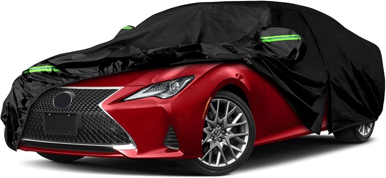 Waterproof Car Covers Replace for 2015-2025 Lexus RC300 RC350 RC350 F Sport, 6 Layers All Weather Custom-fit Car Covers with Zipper Door for Snow Rain Dust Hail Protection RC
