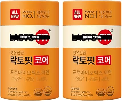 Chungdan Lactofit LACTO FIT CORE 4.2 oz 120 g 2 g x 60 packs x 2, Korea, Popular, Lactic Acid Bacteria, Family Health