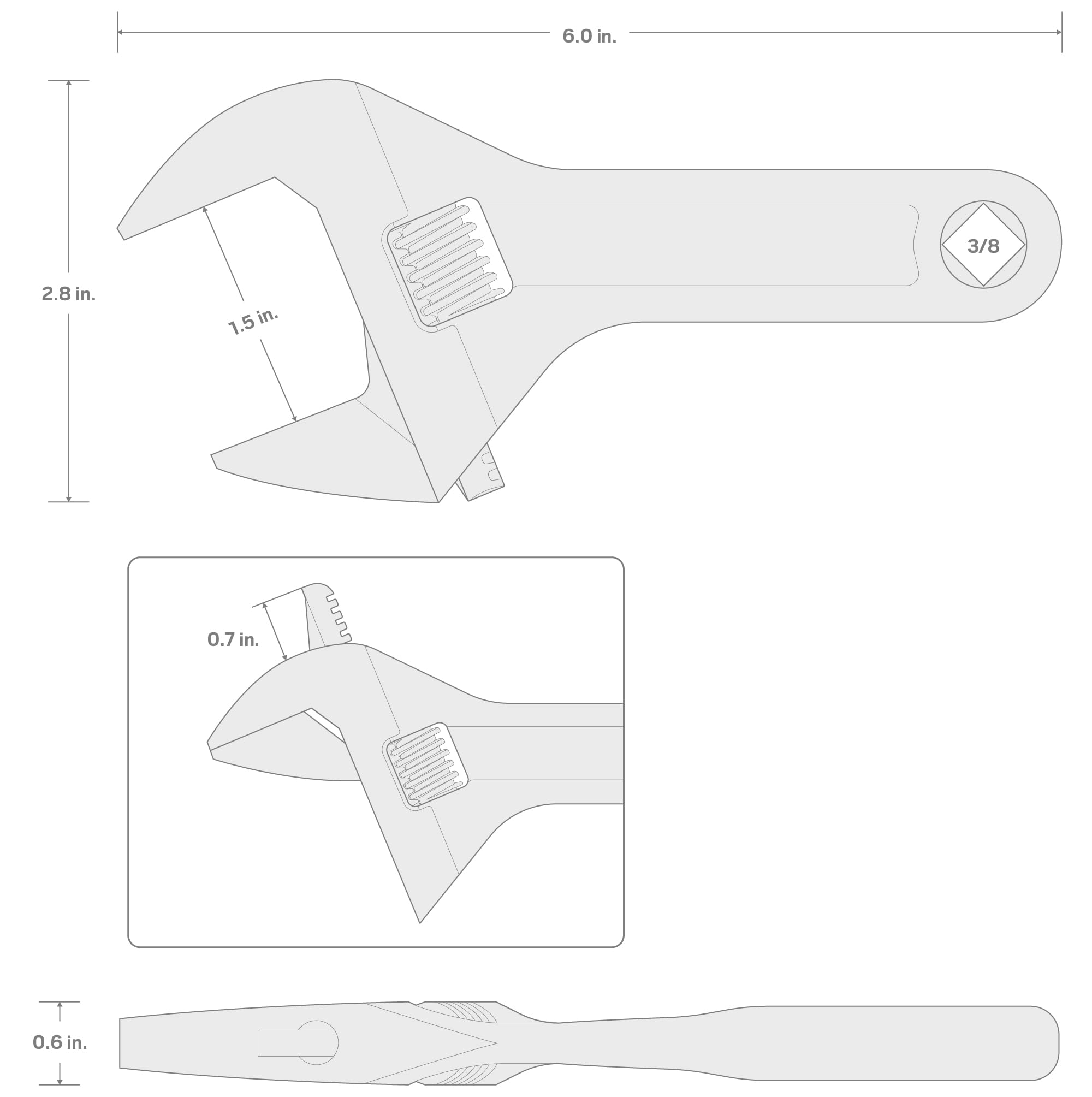 Tekton 6 Inch Adjustable Wrench - WSA04122 -7