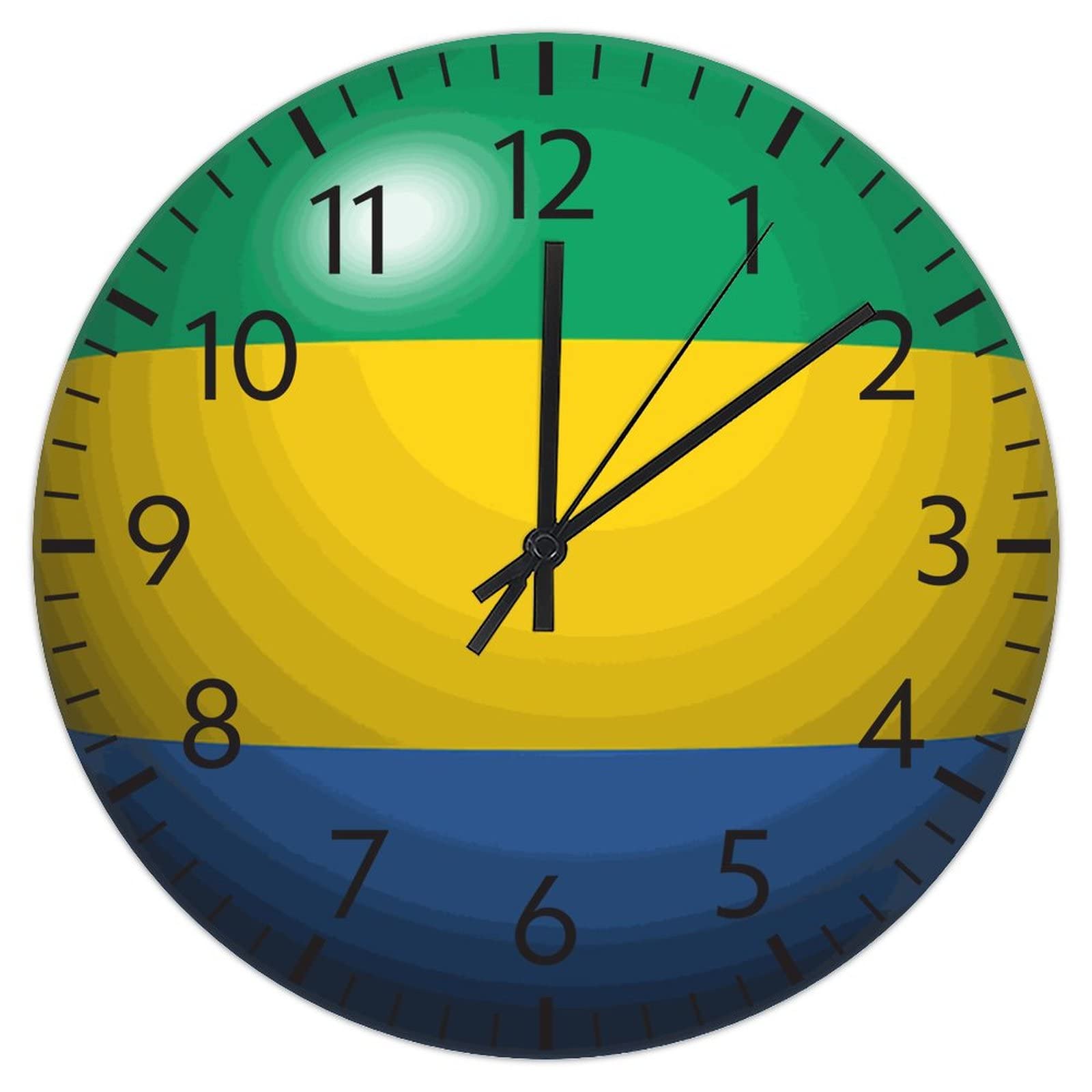 Horloge murale silencieuse Gabon en PVC pour salle de classe et salon 30cm