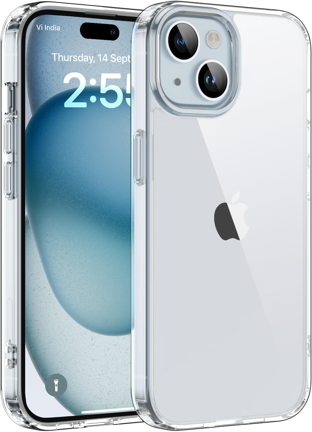 EGOTUDE Compatible with iPhone 15 | Ultra Hybrid Hard Back Anti-Shock Transparent Cover Case (TPU+Polycarbonate)