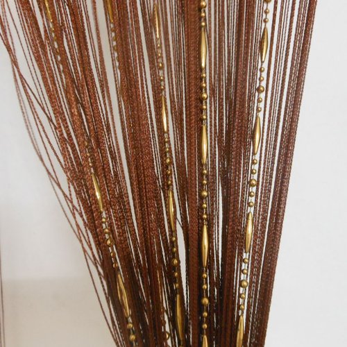 Tangpan 100cmx200cm Decorative String Dew Drop Beadeds Door Curtain Room Divider Window Fly Screen Color Brown - Image 3
