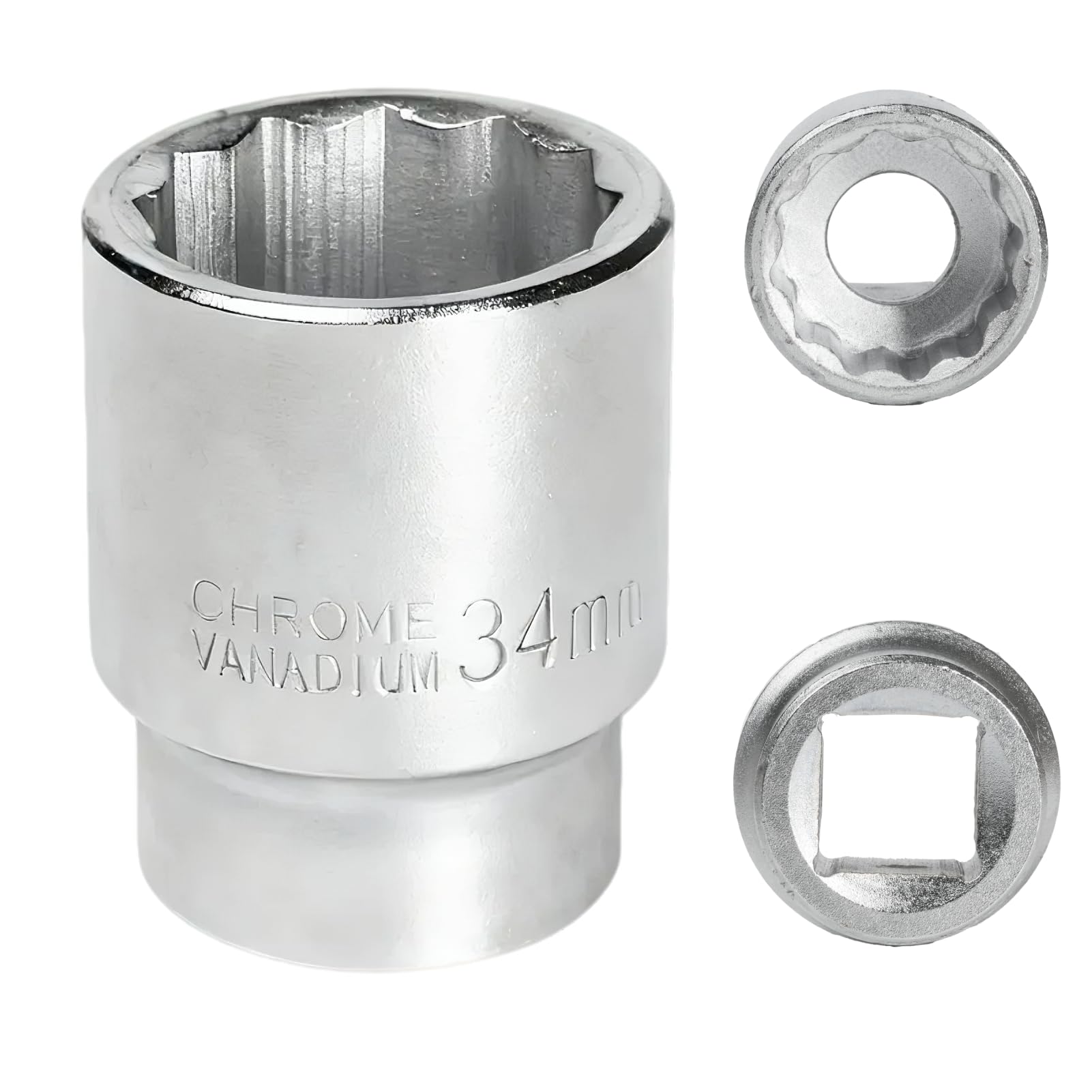 FortuneGlobe 34mm 3/4" 12-Point Socket for 3/4 Key 34mm CR-MO (Whtie) — image 1