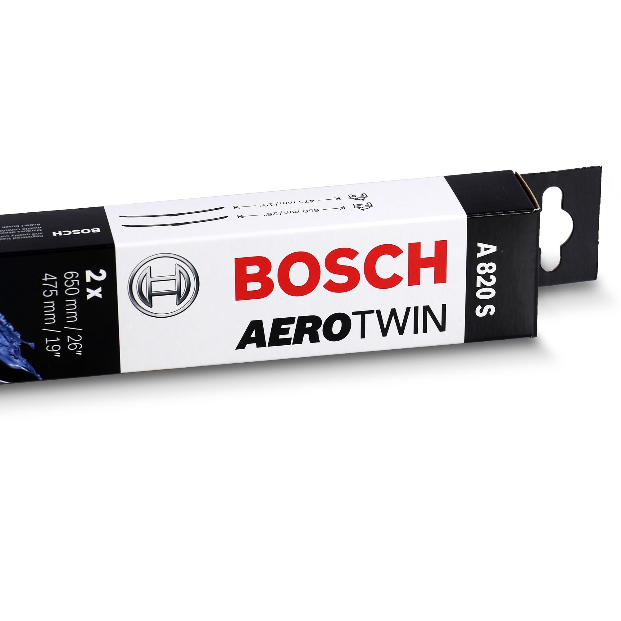 Bosch A820S - tergicristalli Aerotwin - Lunghezza: 650/475 mm - 1 set per parabrezza anteriore