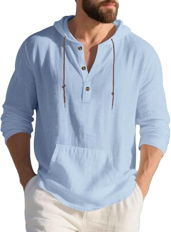bmkBWO Mens Sweatshirts Hooded Fashion Long Sleeve Drawstring Hoodies Athletic Pullover Tops with Pockets