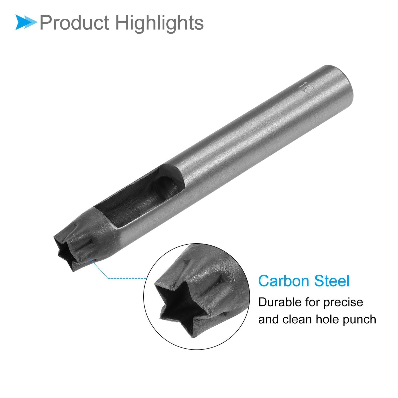 CoCud Hollow Punch, 10mm Hole, Carbon Steel Star Shaped Gasket Tool - (Applications: for Leather DIY Leathercraft Wallet) - Image 4